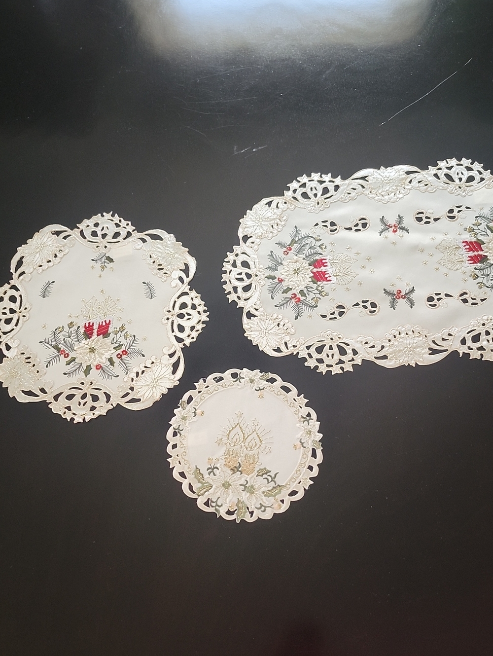 3 Christmas Doilies